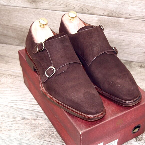 $365 Nordstrom MEZLAN Nello 10 M Monkstrap Brown Suede * add $15 new Trees